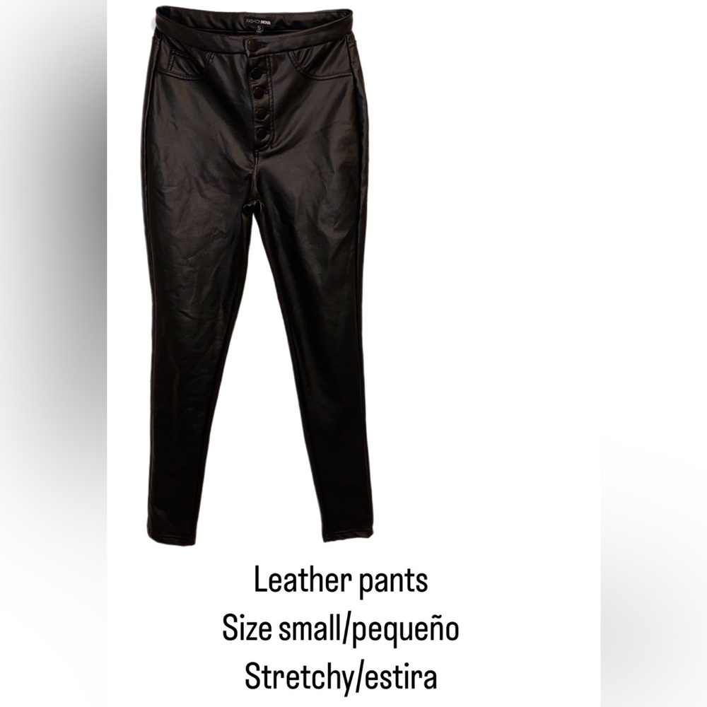 Size small Fashion Nova leather pants. High waist. Stretchy